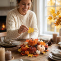 30 Pcs Velvet Fall Pumpkins Set with Leaves, Acorns & Pine Cones