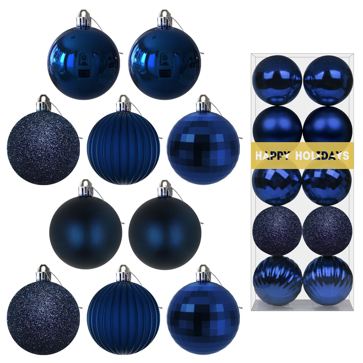 White 4.0" Large Christmas Balls - Christmas Tree Decoration Ornaments Shatterproof Hanging Balls for Birthday Halloween Holiday Wedding Decorations Set of 4pcs