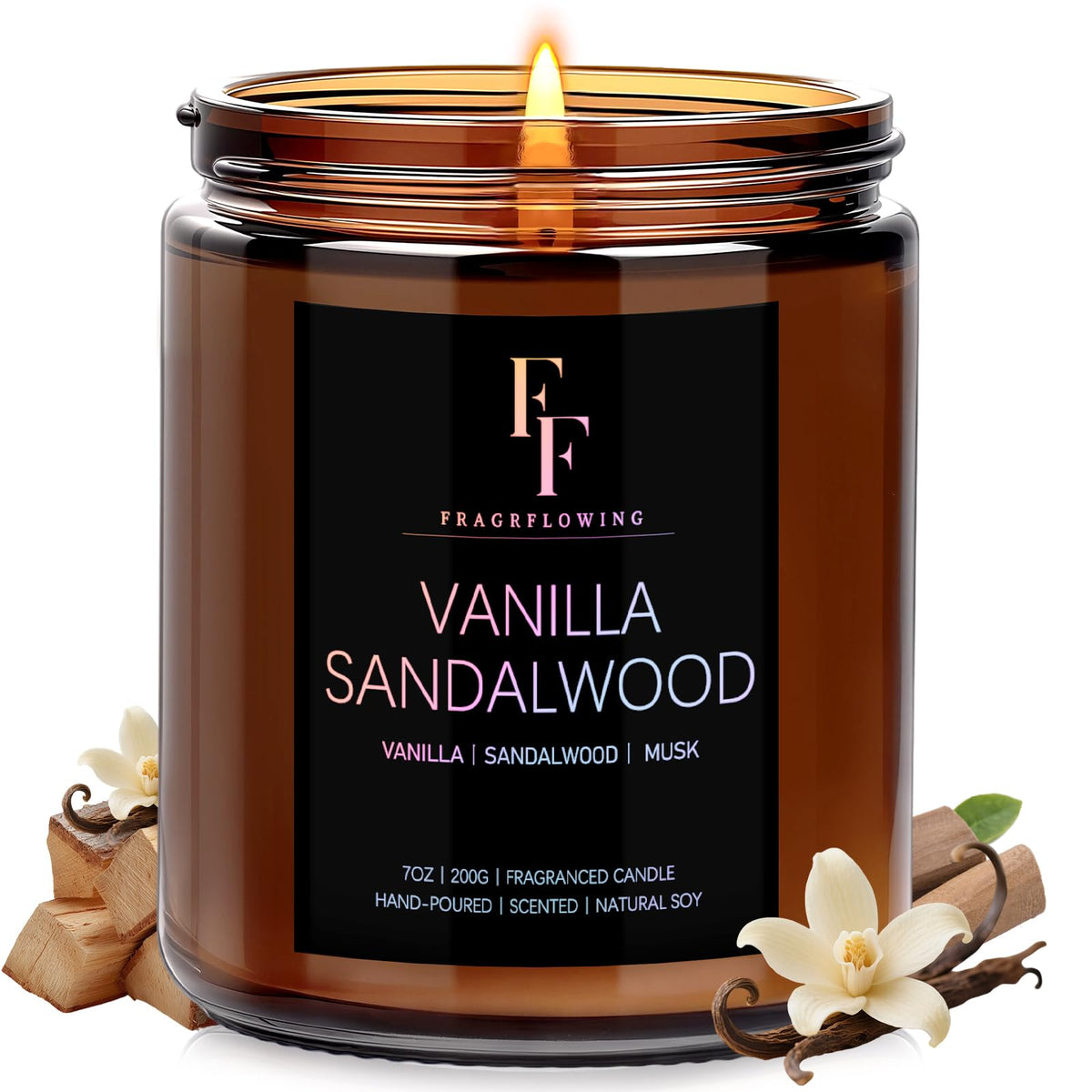 Cashmere Vanilla Scented Candle for Home Soy Wax Candle, Aromatherapy Candle Gift for Women Men, 7oz
