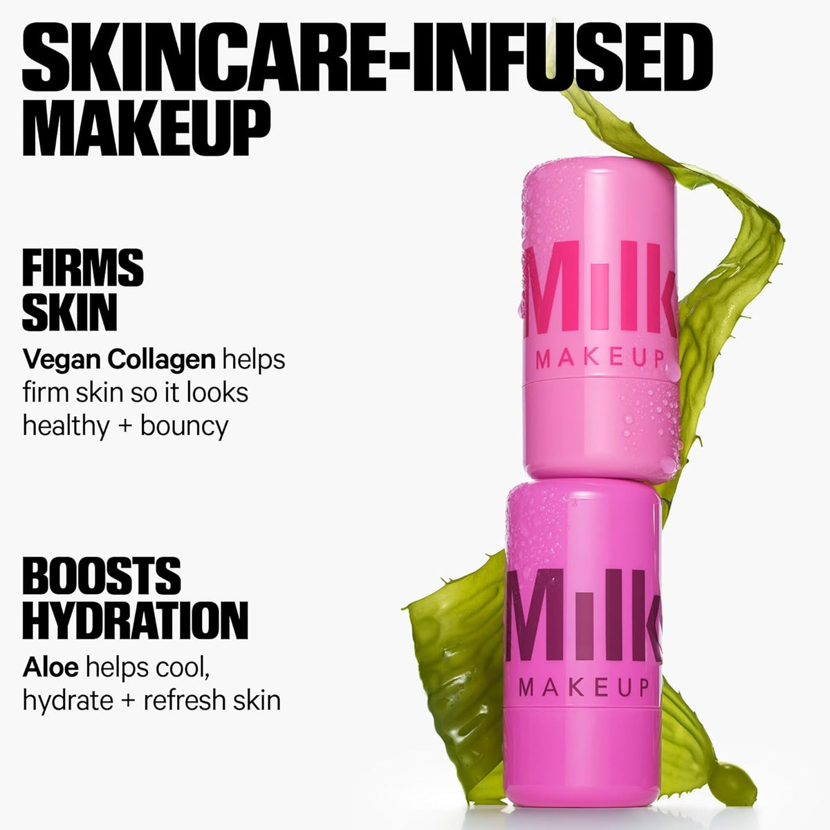 Milk Makeup Cooling Water Jelly Tint – Long-Lasting Sheer Lip + Cheek Stain with Firming Vegan Collagen + Hydrating Aloe – Transfer Proof, Buildable Lip Tint + Blush