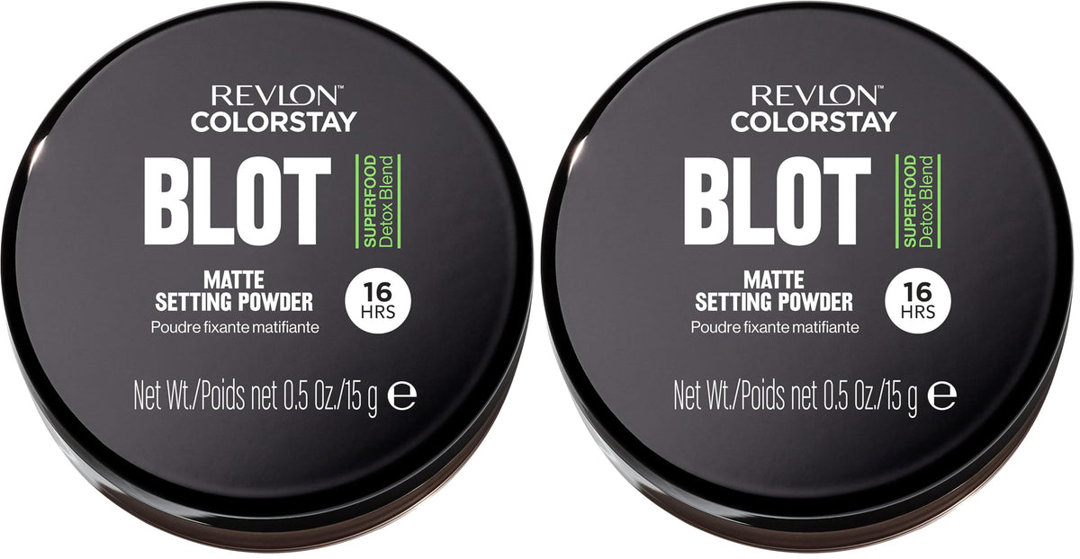Revlon ColorStay Blot Face Makeup Setting Powder, Mattifying, Blurring & Oil Absorbing, Absorbs Sebum, Blurs Imperfections and Reduces Pore Appearance, 0.5 Oz