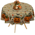 Fall Thanksgiving Tablecloth Waterproof Pumpkin Table Cloths for Autumn Harvest Indoor Outdoor Dining Room Decor-60 * 84" Oval