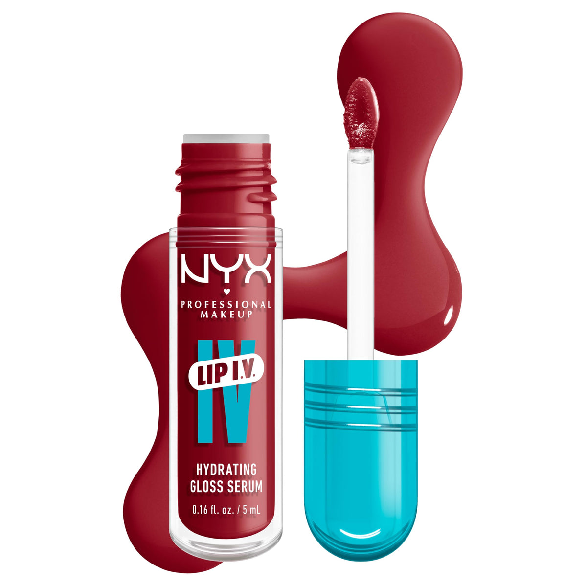 NYX PROFESSIONAL MAKEUP Lip IV Hydrating Glossy Lip Stain, Long-Lasting, Tinted, Vegan Formula with 12 HR Hydration - Petal Pourin' (Pink)