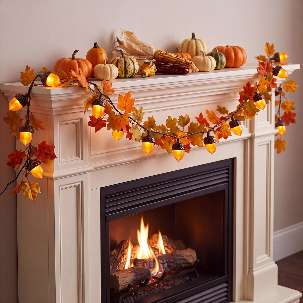 8.5Ft Thanksgiving Turkey String Lights, 10 LED Outdoor with Garland Decor