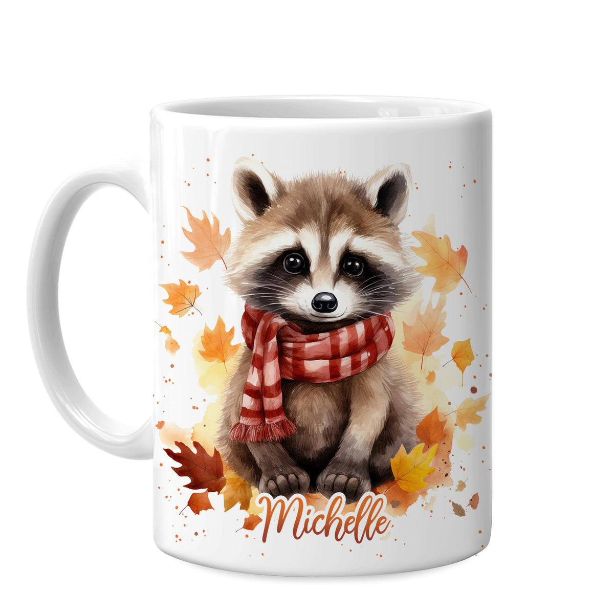Hyturtle Fall Cat Maple Leaves Coffee Mug with Spoon Gifts on Birthday