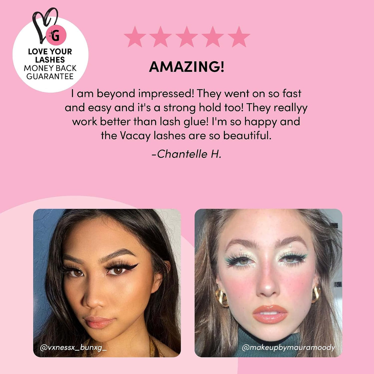 Glamnetic Magnetic Eyelashes - Vacay | Long Magnetic Lashes, 60 Wears Reusable High Volume Faux Mink Lashes, Dramatic, Round - 1 Pair