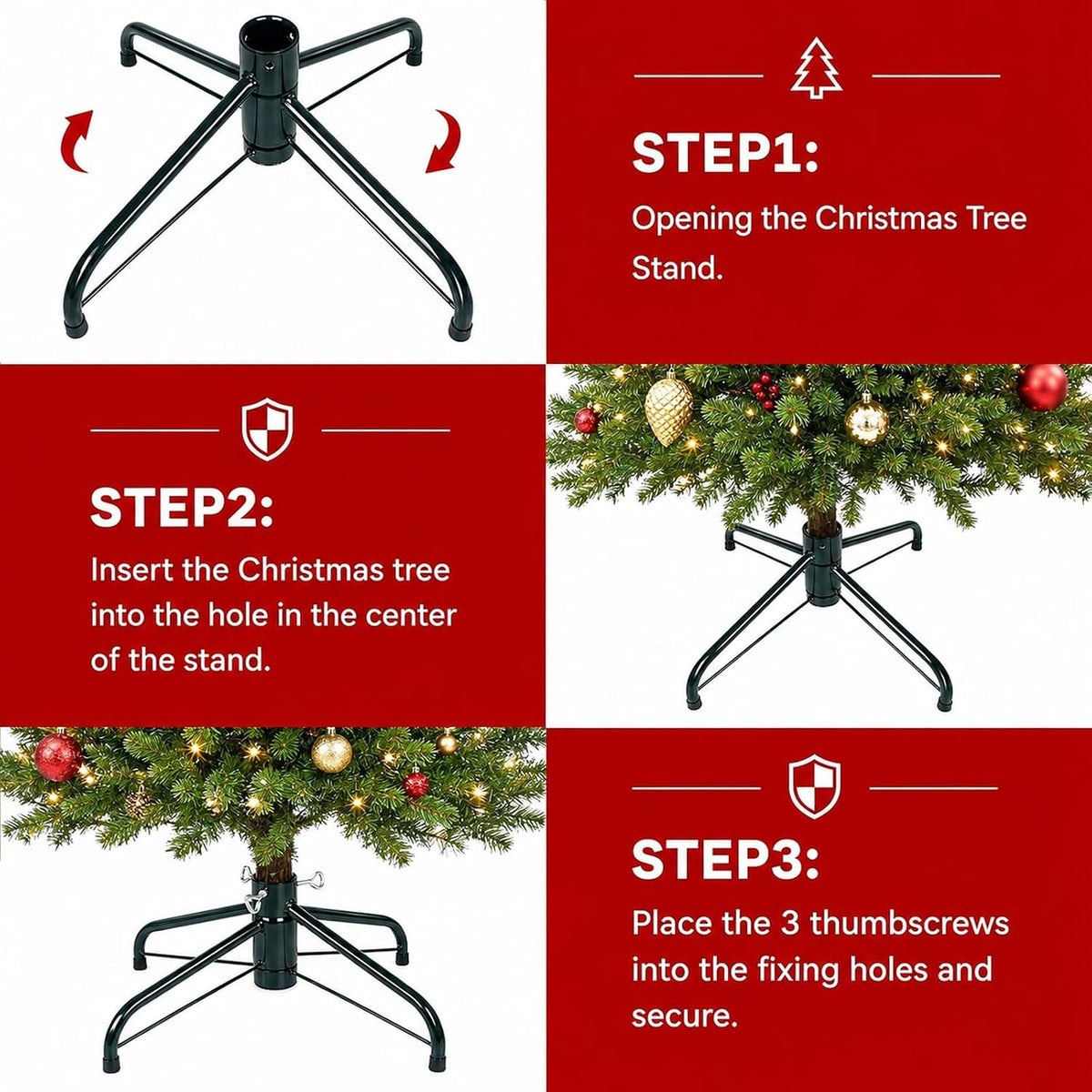 SOMITO Folding Metal Christmas Tree Stand for 3 ft to 6 ft Artificial Trees