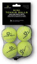 Hyper Pet Mini Extra Small Tennis Balls for Dogs, 1.75 Inch, 4 Pack, Green | Safe interactive playthings for exercise and training, works with the K9 Kannon launcher, keeps little pups active daily