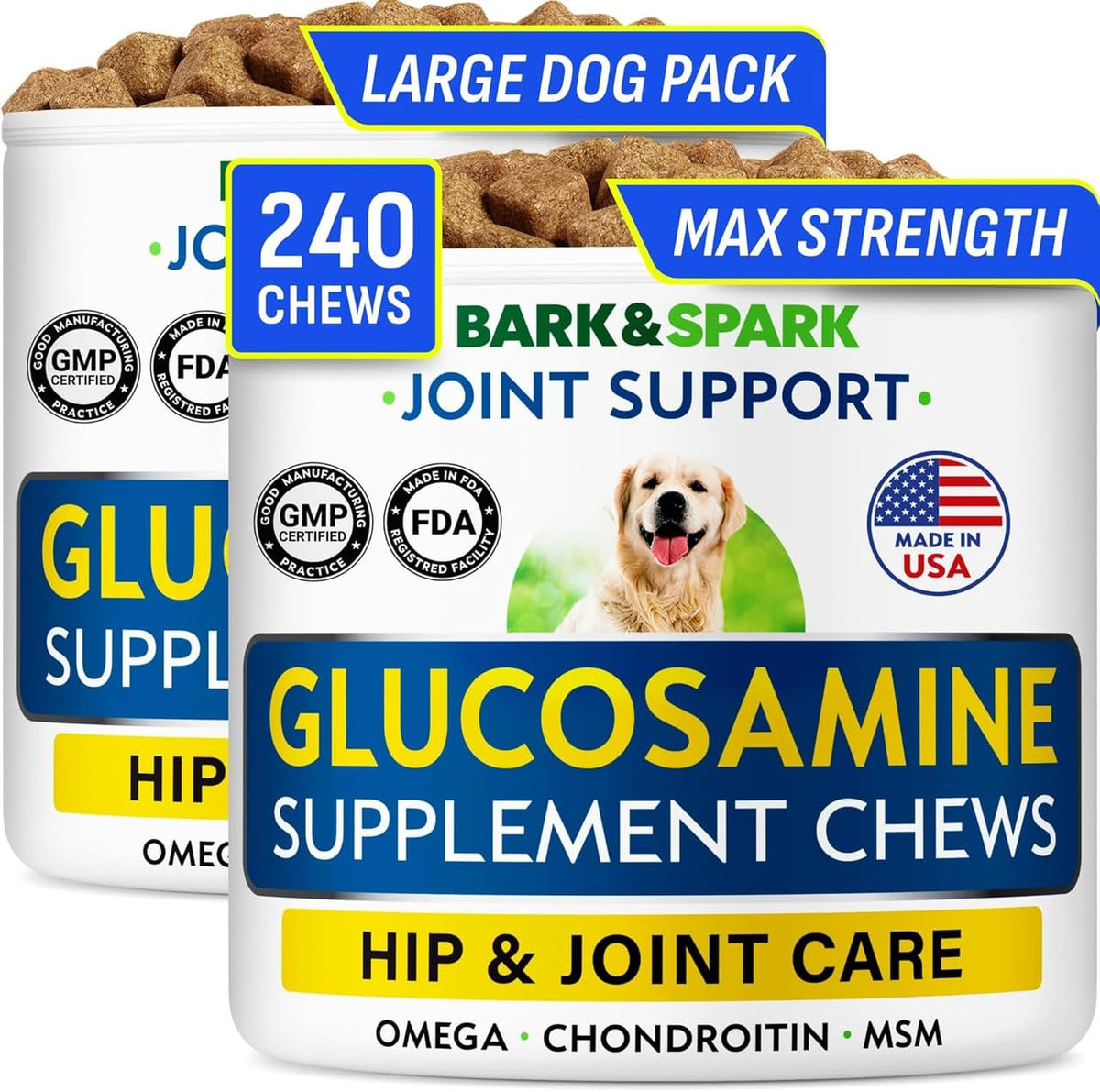 BARK&SPARK Advanced Calming Chews for Dogs - Hemp Chew + Melatonin - Anxiety Relief - Sleep Aid - Relaxing Treats - Stress Relief During Fireworks, Storms, Thunder, Barking