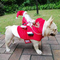 Santa Dog Costume, Dog Christmas Outfit, Riding Pet Costume, Size M