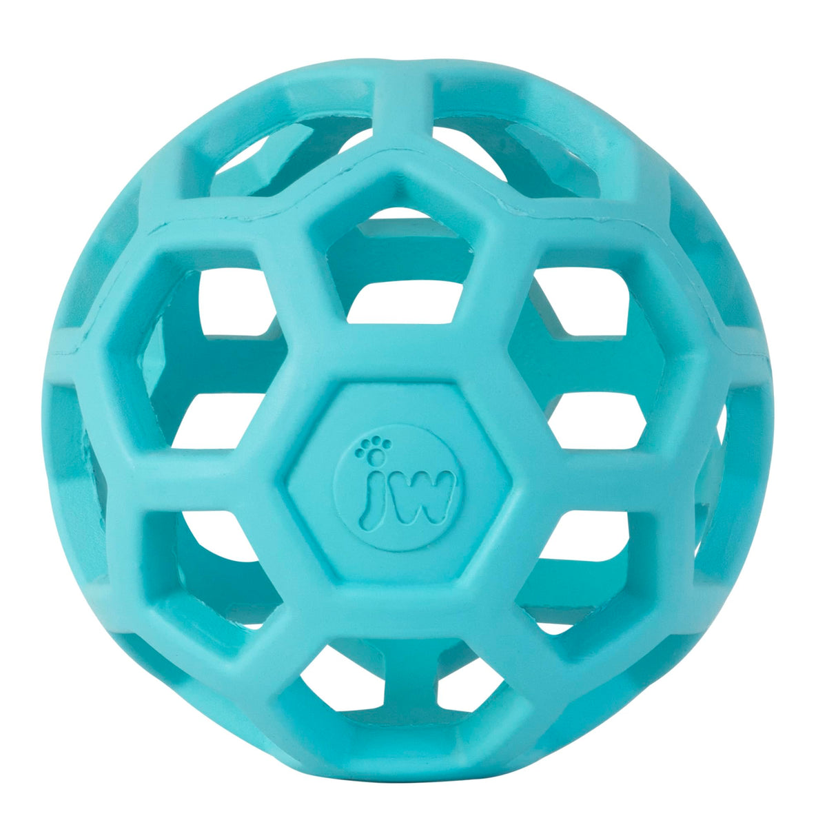 JW Pet Hol-ee Roller Dog Toy Puzzle Ball, Natural Rubber, Large (5.5 Inch Diameter), Colors May Vary