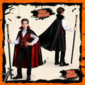 Boys Vampire Costume Set, Halloween Party Vampire Cosplay Outfit with Cape, Shirt, Pants & Cane, kids dracula costume