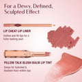 Charlotte Tilbury Pillow Talk Blush Balm Lip Tint - Long-Lasting, Buildable Sheer Tint with Peptides for Hydrated, Blushed Looking Lips - 24 HR Hydration