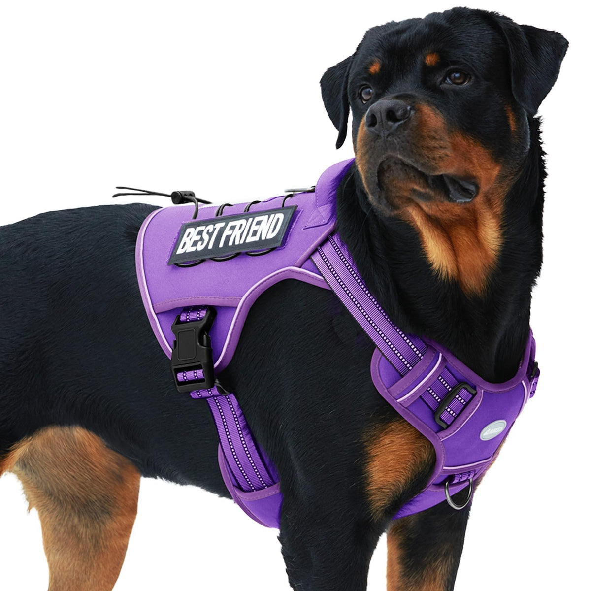 Auroth Tactical Dog Harness for Large Dogs No Pull Adjustable Pet Harness Reflective K9 Working Training Easy Control Pet Vest Military Service Dog Harnesses Army Yellow L
