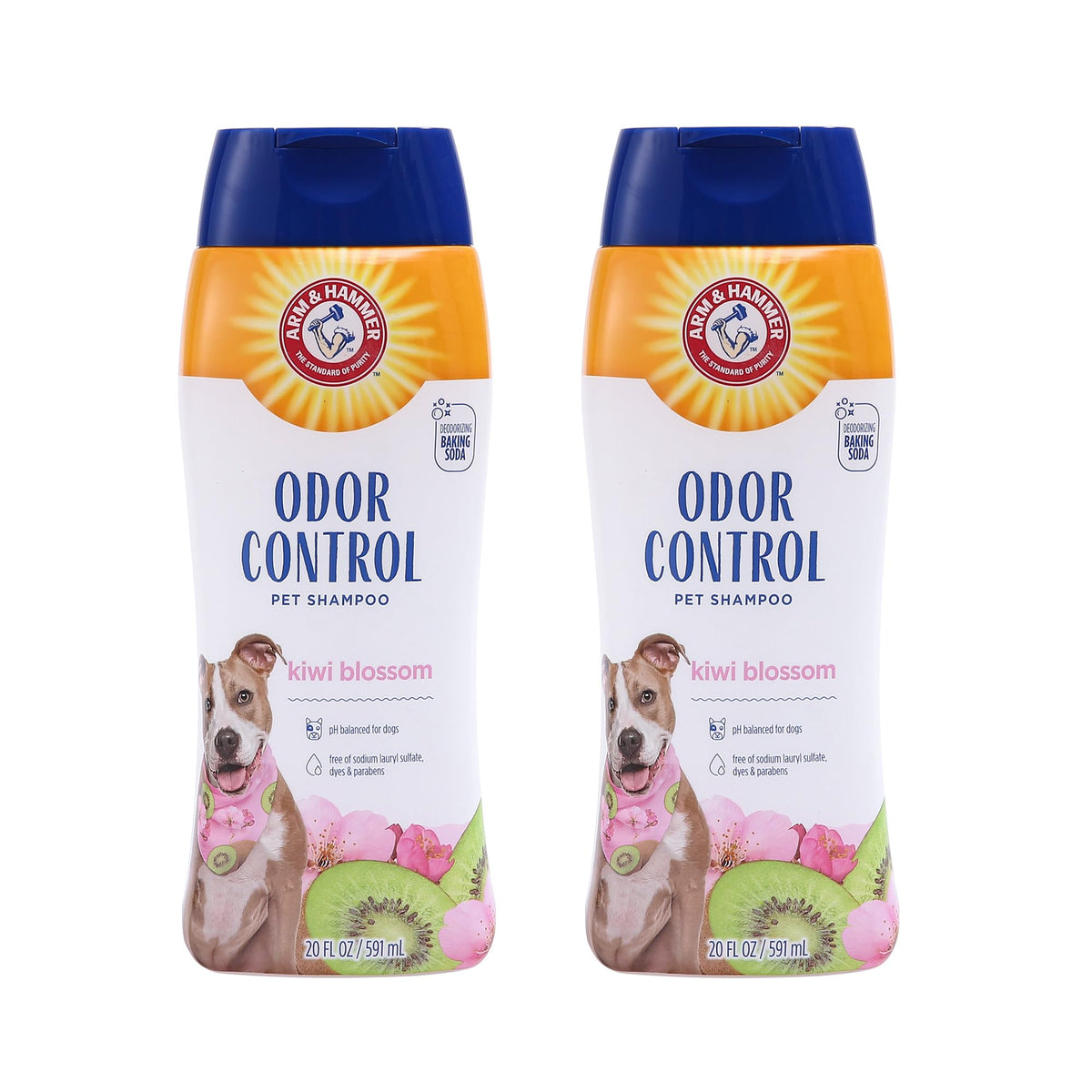 Arm & Hammer Deodorizing Dog Shampoo with Baking Soda for Odor Control, Tearless Moisturizing Formula for Sensitive Skin, Fresh Kiwi Blossom Scent, Safe for Dogs and Puppies, 20 Fl Oz