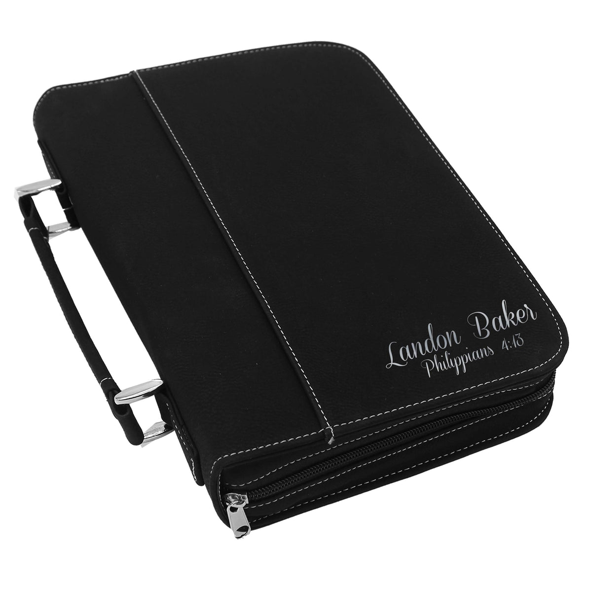 Personalized Bible Cover Holder Case with Carrying Handle for Men and Women (Rawhide with Gold)