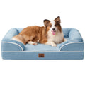 EHEYCIGA Orthopedic Dog Beds Large Sized Dog, Waterproof Memory Foam Pet Bed with Sides, Non-Slip Bottom Large Pet Bed with Washable Removable Cover, Grey