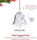 6 Pcs 2 Inch Faceted Crystal Bell Christmas Tree Hanging Ornament