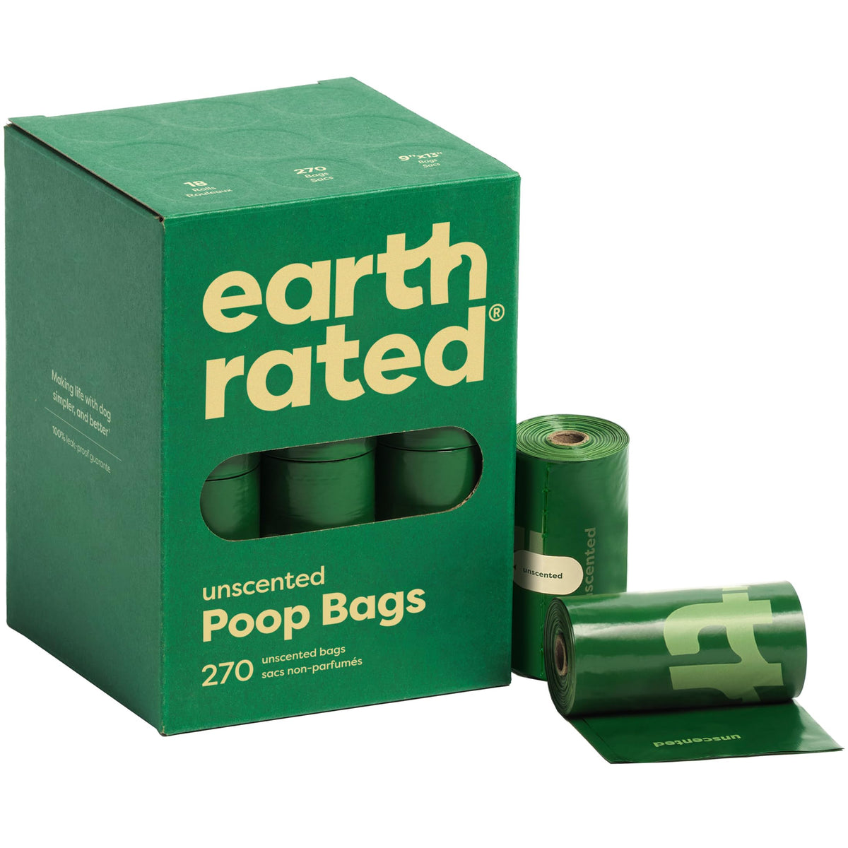 Earth Rated Dog Poop Bags Value Pack, Leak-Proof and Extra-Thick Pet Waste Bag for Big and Small Dogs, Refill Rolls, Unscented, 600 Count
