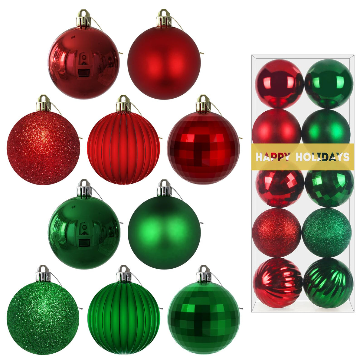 White 4.0" Large Christmas Balls - Christmas Tree Decoration Ornaments Shatterproof Hanging Balls for Birthday Halloween Holiday Wedding Decorations Set of 4pcs
