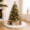 YEAHOME Christmas Tree Skirt, 48 Inch White Soft Faux Fur Tree Skirts Plush Christmas Decorations, White Ornaments Christmas Tree Skirts Xmas Decorations Indoor Holiday Party Decor