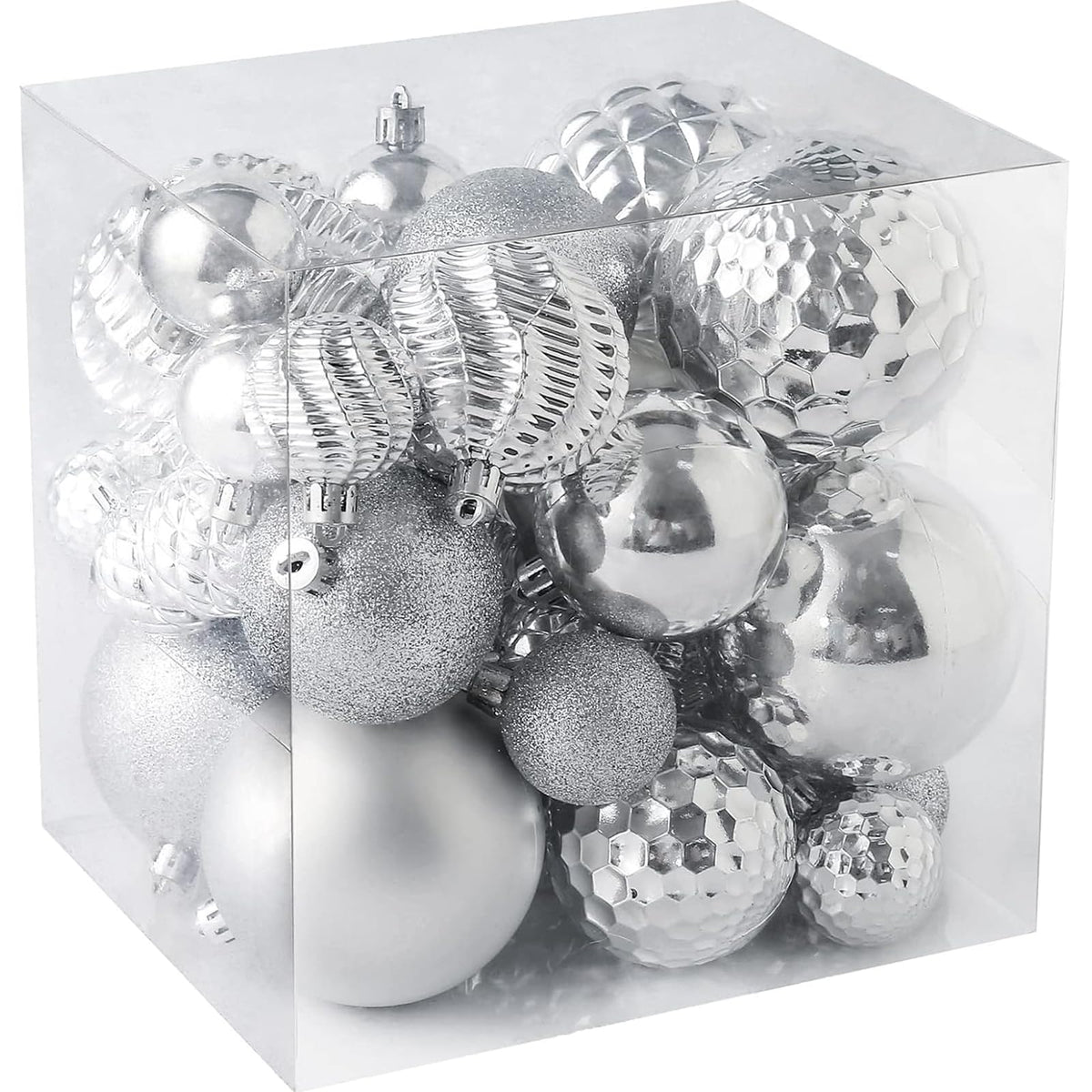 Christmas Balls Ornaments -36pcs Shatterproof Christmas Tree Decorations with Hanging Loop for Xmas Tree Wedding Holiday Party Home Decor,6 Styles in 3 Sizes(Champagne Gold)
