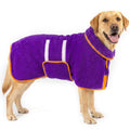 Dog Bathrobe, Super Absorbent for Small to Large Dogs, Dark Blue XL | Dog Robes with Soft Fleece, Warm & Cozy, Adjustable Fit, and Quick Drying Coat for Baths Swimming and Grooming