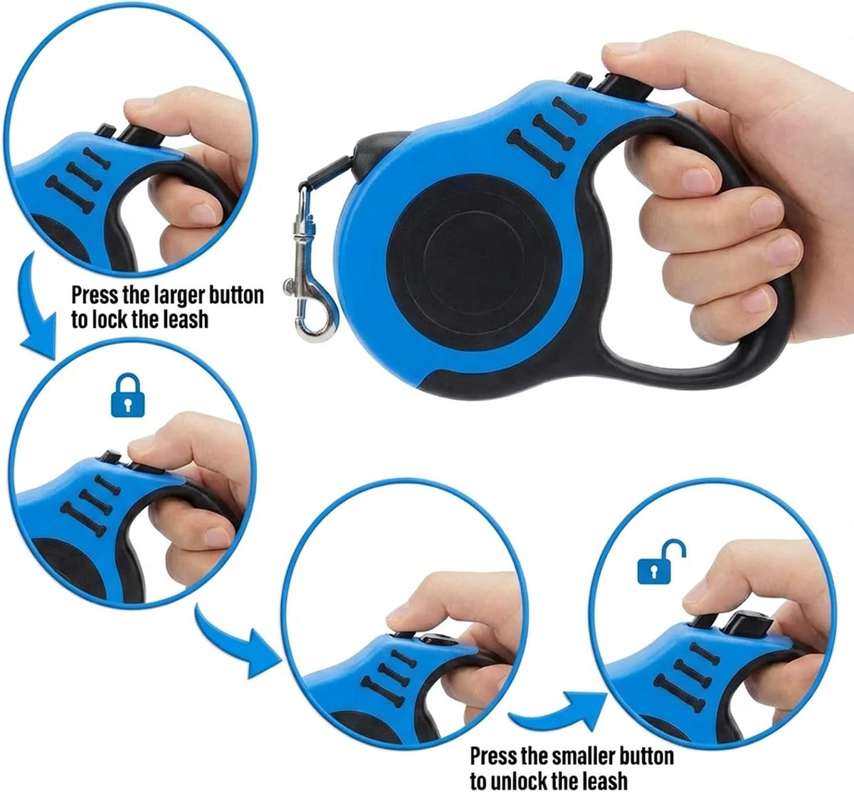 PETIMP Retractable Dog Leash Lightweight 16FT Leash Set