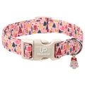 Fall Plaid Dog Collar with Maple Leaf Charm – Adjustable Autumn Checkered Dog Collar for Small Medium Large Dogs, Soft Cotton Puppy Collars with Quick Release Buckle and Metal D-Ring