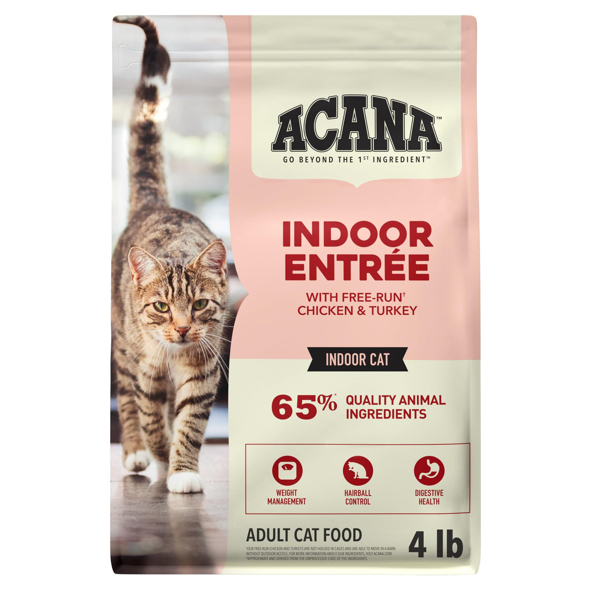 ACANA Dry Cat Food for Indoor Cats Indoor Entrée Chicken Turkey, 10lb Bag | Includes Probiotics, Digestive Health, Weight Management, Free-Run Poultry, World's Finest Ingredients