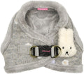 Pinkaholic New York Lidia Vest Dog Harness Step-in Warm Winter Flower Pattern for Small Dog, Light Grey, Large