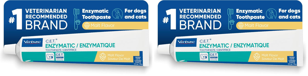 C.E.T. Enzymatic Toothpaste for Dogs and Cats, Poultry, 2.5oz | Plaque and tartar control for fresh breath, pet dental care toothpaste, Dual enzyme system, poultry flavored toothpaste