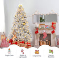 Goplus 6ft Sliver Artificial Christmas Tree with Electroplated Technolog
