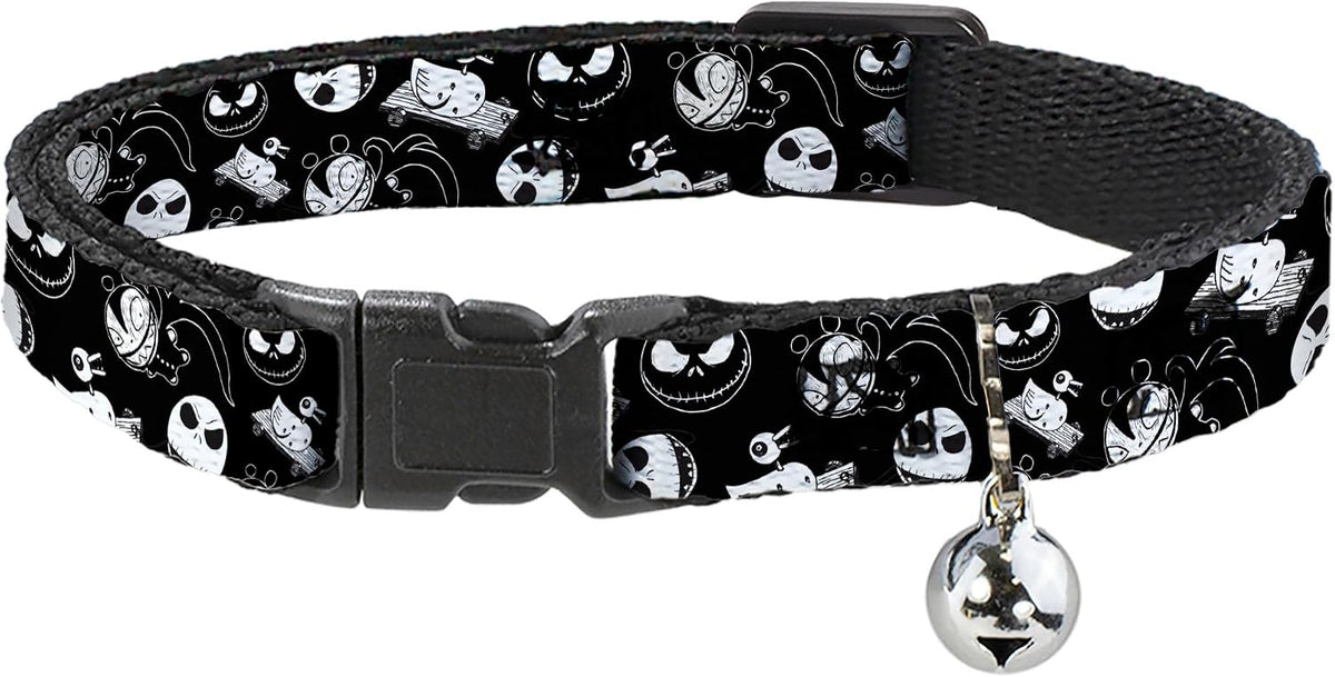 Cat Collar Breakaway Nightmare Before Christmas Jack Scary Teddy Killer Duck 8 to 12 Inches 0.5 Inch Wide