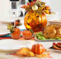 Halloween Pumpkin Salt & Pepper Shaker Set of 2 Ceramic Orange Pumpkins