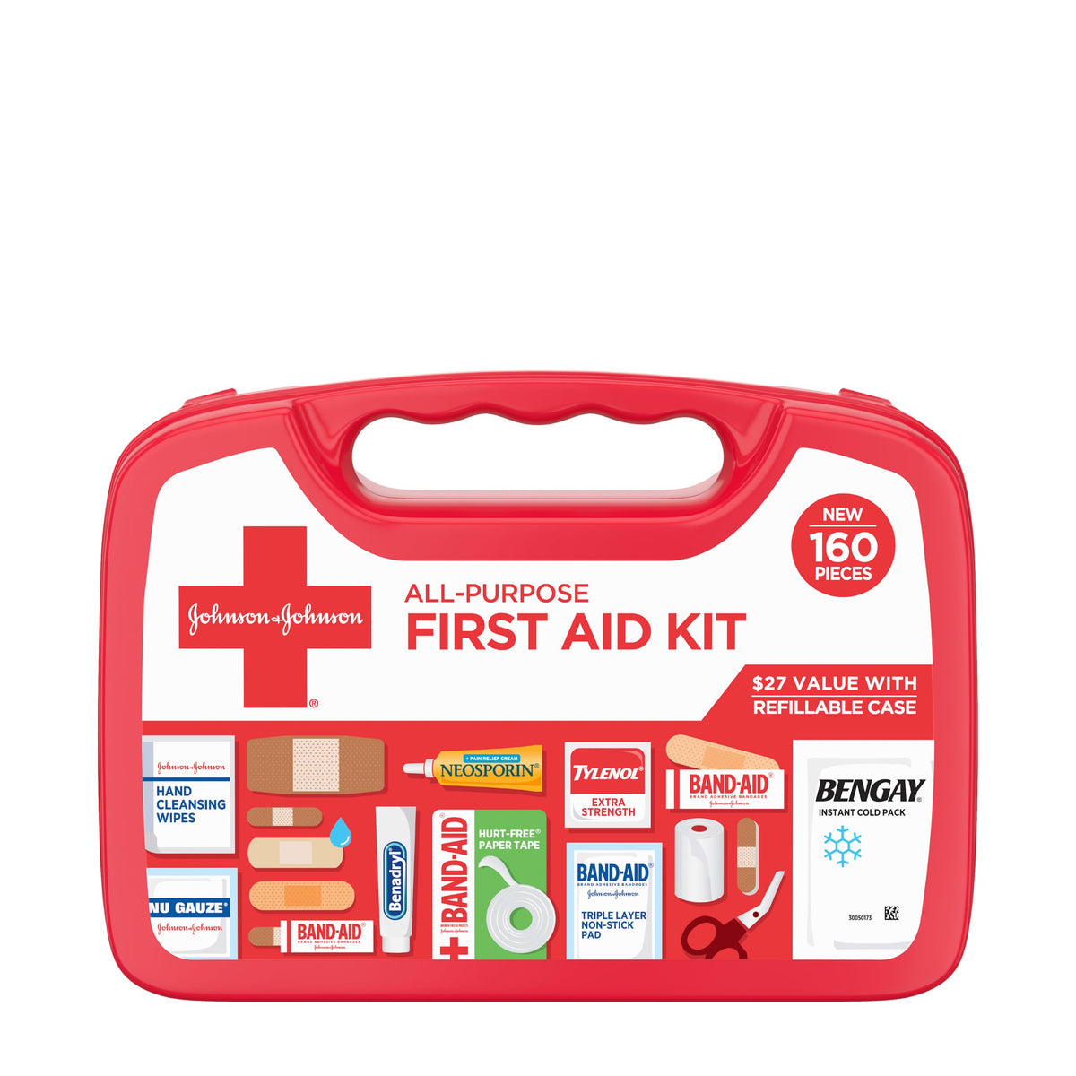 BAND-AID Brand Travel Ready Portable First Aid Kit, 80 Piece
