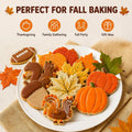 Fall Cookie Cutters Set, 8-Piece Thanksgiving Cookie Cutters with Pumpkin, Turkey, Football and Leaf Shapes, Stainless Steel