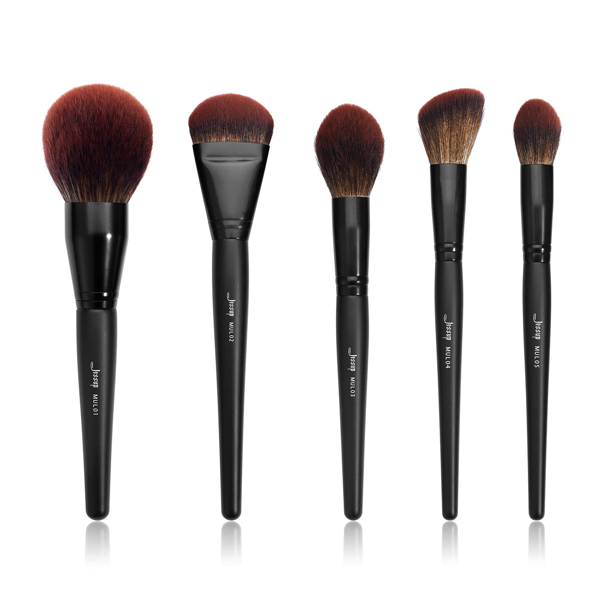 Jessup Makeup Brushes Set Premium Synthetic Powder Foundation Highlight Concealer Eyeshadow Blending Eyebrow Liner Spoolie Brush Set Black 21pcs T271