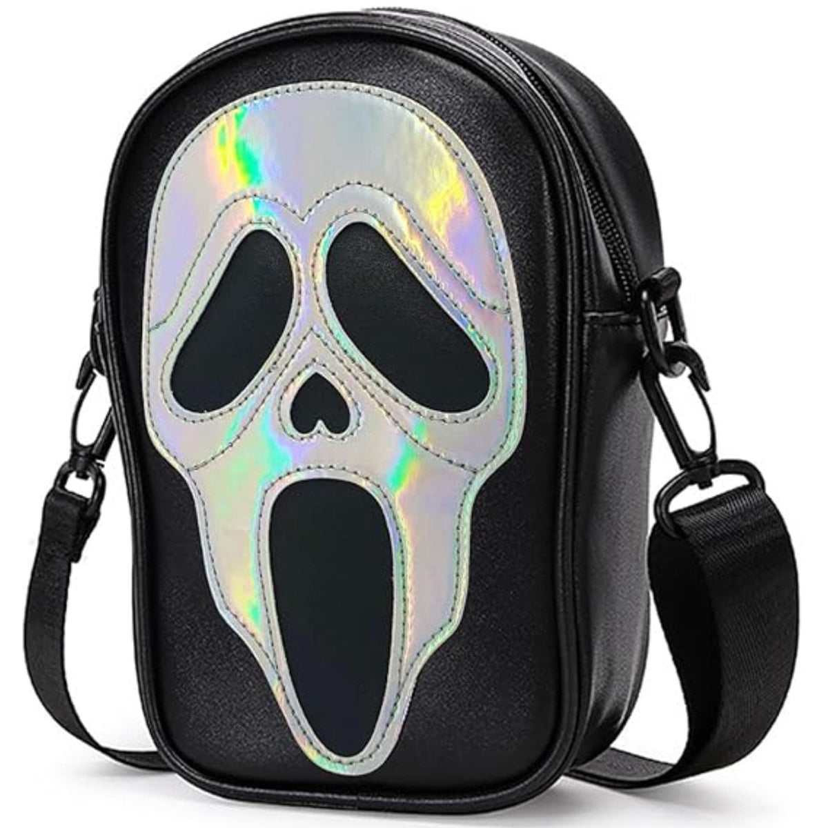 Tapp Collections Scream Ghost Face PU Crossbody Goth Sling Bag for Men And Women