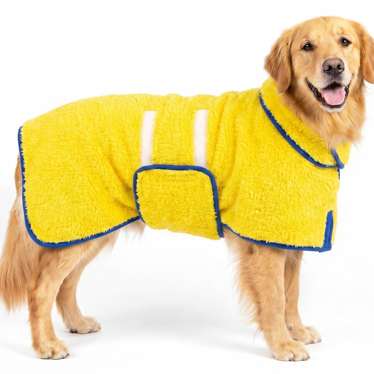 Dog Bathrobe, Super Absorbent for Small to Large Dogs, Dark Blue XL | Dog Robes with Soft Fleece, Warm & Cozy, Adjustable Fit, and Quick Drying Coat for Baths Swimming and Grooming