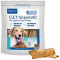 Virbac C.E.T.® Enzymatic Oral Hygiene Chews for Dogs, Medium - Plaque & Tartar Control - Single Layer Beefhide with Exclusive Dual-Enzyme System & Tasty Chicken Flavor - Easy to Give Dog Dental Chew