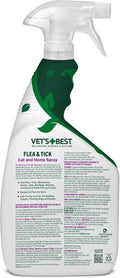 Vet’s Best Flea & Tick Home Spray for Cats – Plant-Based Flea and Tick Treatment with Cotton Spice Scent – Gentle Flea Mist for Indoor Use – Made in USA Natural Cat Flea Control – 32 oz