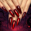 Halloween Long Stiletto Press on Nails Glossy Purple Glitter Acrylic False Nails 24Pcs Sparkly Fake Nail Black Bats Gel Glue on Nail French Tips Stick on Fingernails for Coquette Women Girls