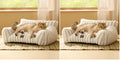 Bedsure ComfyFleece™ Shown on TV Fluffy Cute Dog Couch for Pets,30in Cream | Small & Medium Dog Bed Washable Cover,Supportive Couch Bed for Small Dogs,Pet Sofa Seen on Good Day New York,Up to 20 Lbs