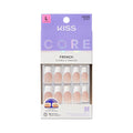 Kiss Core, Press On Nails, Nail glue included, 'Curiosity', White, Medium Size, Almond Shape, Includes 32 Nails, 2g Glue, 1 Manicure Stick, 1 Mini File