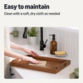 Amazon Basics Wooden Serving Tray, 17" x 12" Acacia Wood Decorative Tray Platter With Built-in Handles for Breakfast in Bed, Food & Drinks, Entertaining, Coffee Table & Ottoman