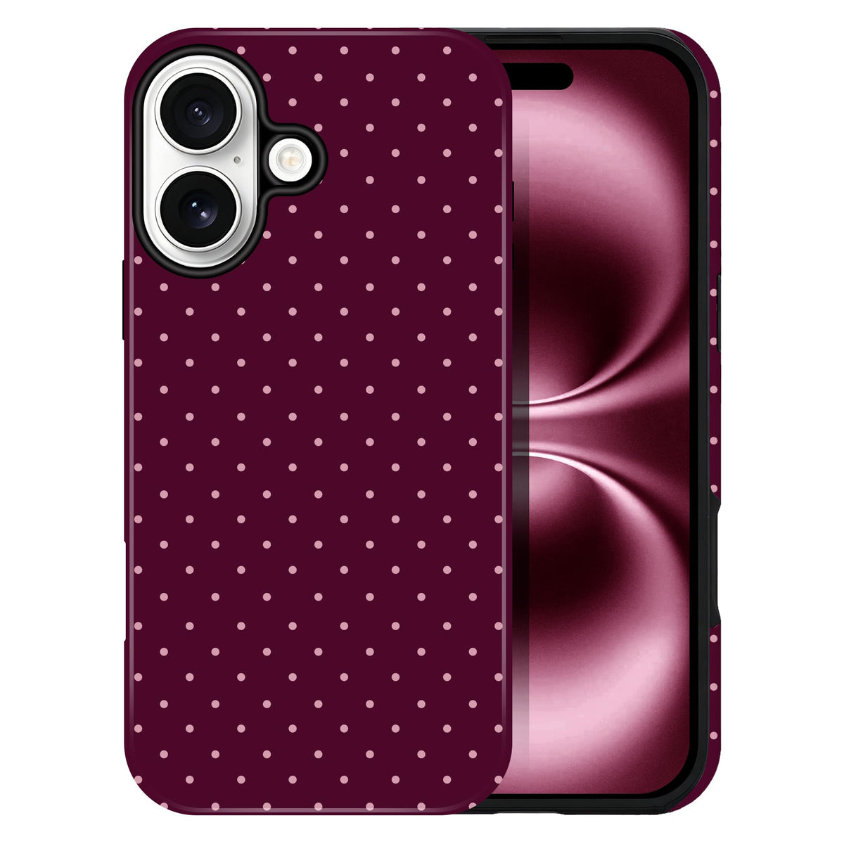 Polka Dot Pattern Phone Case for iPhone 13/14 6.1", Wine