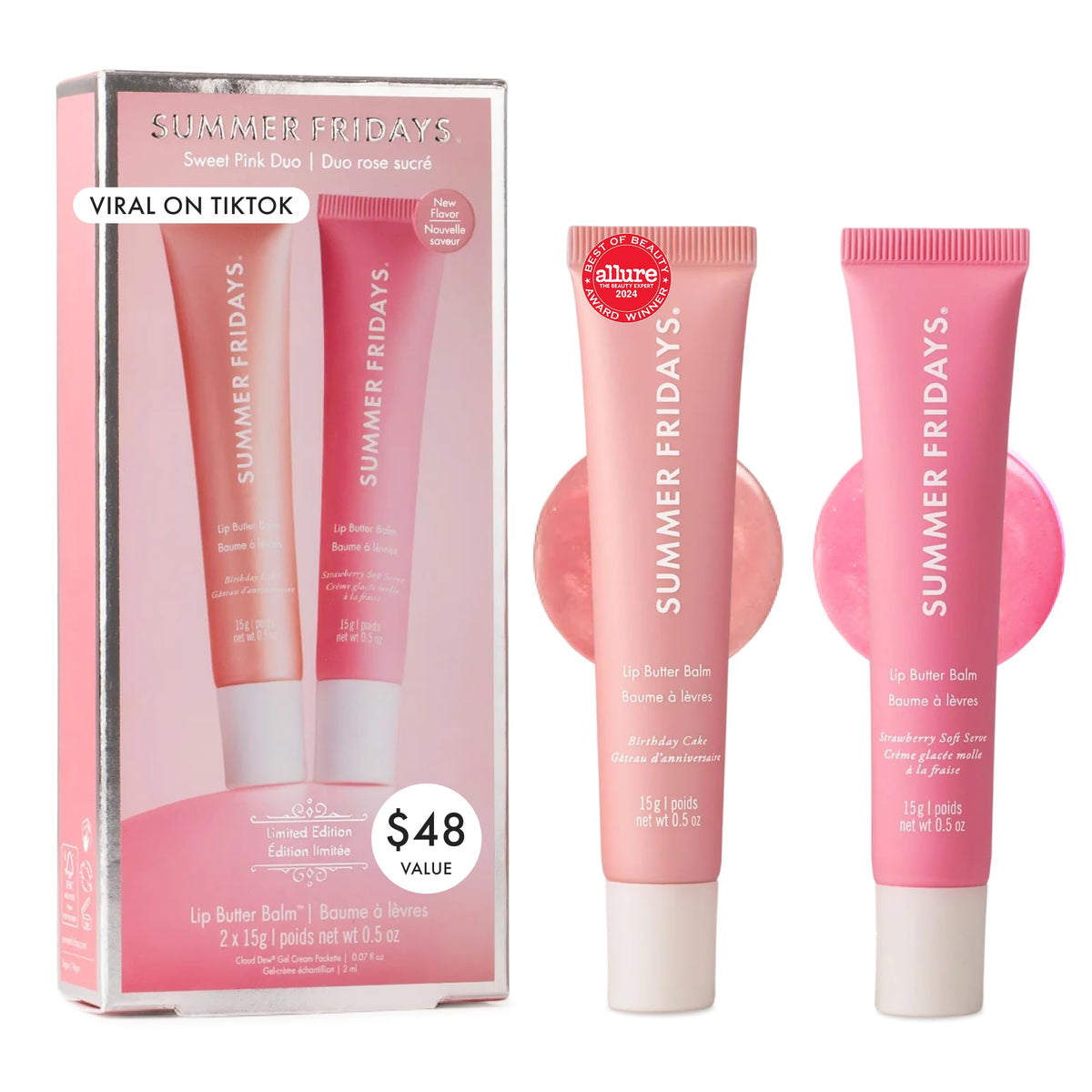 Summer Fridays Lip Butter Balm - Moisturizing Lip Gloss for Instant Shine + Sheer Color - With Nourishing Shea Butter - Everyday Makeup + Skin Care Summer Essentials - Vegan - Vanilla Beige (.5 Oz)