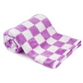 GreatBba Plush Checkered Baby Blanket,30 x 40 Inch Fleece,Orange White