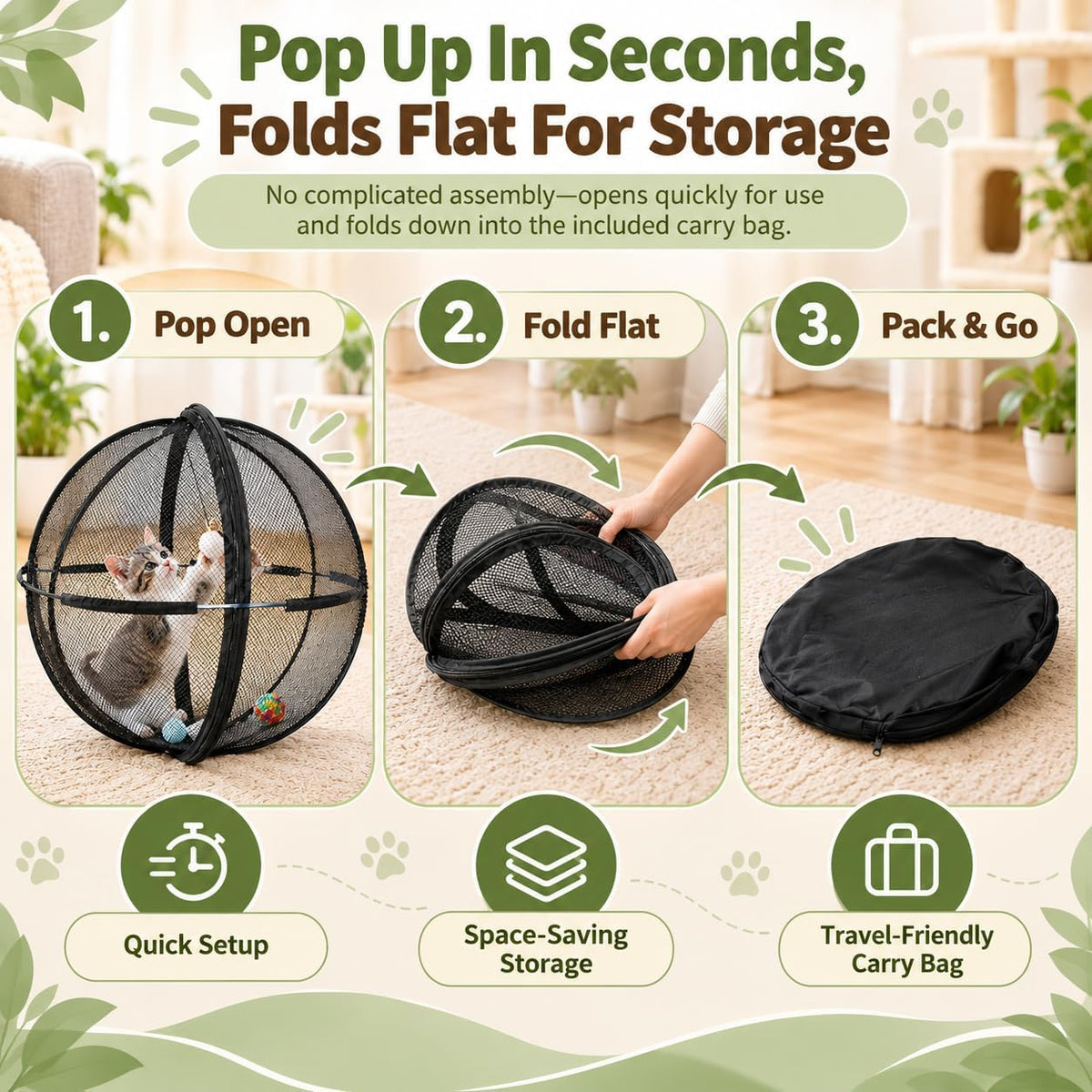 Hamster Ball for Cats, Rolling Cat Playpen Exercise Ball for Outdoors